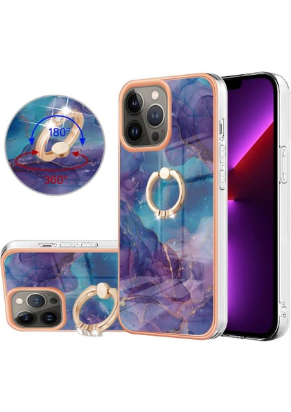 Apple iPhone 13 Için Kılıf Pro Max Mermer Darbeye Tpu Silikon 360 &deg; Dönebilir (Yurt Dışından)