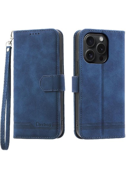 Apple iPhone 15 Için Flip Case Pro Bileklik Kart Yuvaları Premium Manyetik Kapatma (Yurt Dışından)