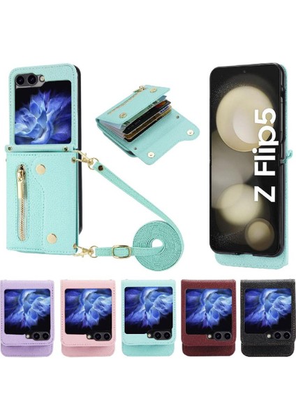 Samsung Galaxy Z Flip 5 Uzun Kayış Büyük Kapasiteli Mini Sırt Çantası (Yurt Dışından)