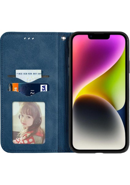 Apple iPhone 14 Için Kılıf Deri Kılıf Basit Iş Cüzdan Kapak Çevirin (Yurt Dışından) indirimleri