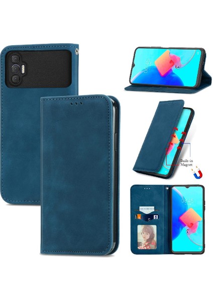Tecno Spark 8p Kordon Deri Çanta Basit Iş Fermuar Için Kılıf (Yurt Dışından)