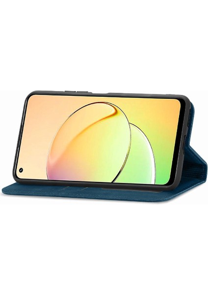 Realme 10 Cüzdan Kordon Deri Kılıf Için Kılıf Basit Iş Fermuar (Yurt Dışından)