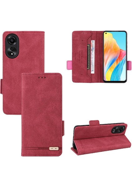 Oppo A78 4g Tam Koruma Deri Için Kılıf Folio Flip Case Kart Kapak (Yurt Dışından)