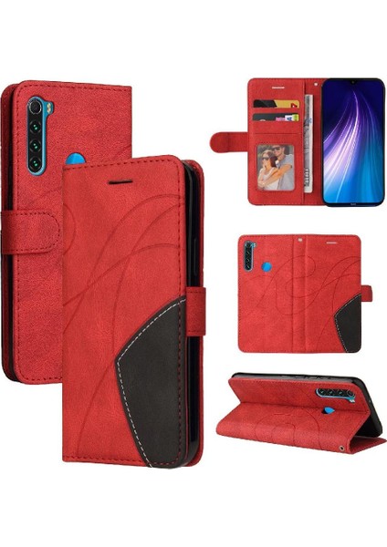 Kart Yuvası Standı Kickstand Koruyucu Pu ile Xiaomi Redmi Not 8 Için Kılıf (Yurt Dışından)
