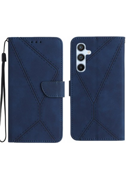 Samsung Galaxy A15 Yumuşak Pu Deri Dikiş Kabartmalı Yüksek Tpu (Yurt Dışından)