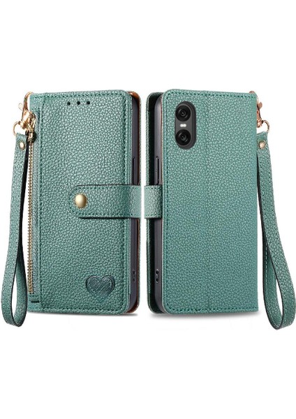 Sony Xperia 10 Vı Için Flip Case Cüzdan Darbeye Aşk Fermuar Deri (Yurt Dışından)