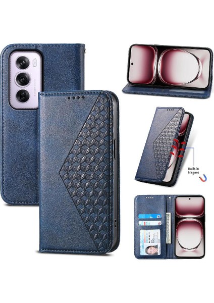 Oppo Oppo 12 Pro 5g Için Flip Case Standı El Kayışı Eşkenar Dörtgen Şekli Günlük Kullanım (Yurt Dışından)