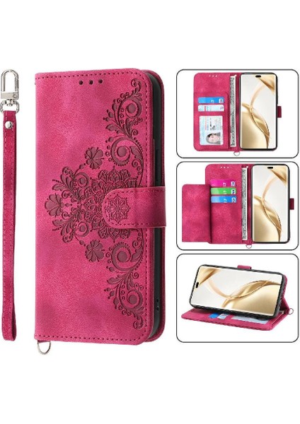 Onur Için Flip Case 200 Pro Çoklu Kredi Kartı Yuvaları Bileklik Kabartmalı (Yurt Dışından)