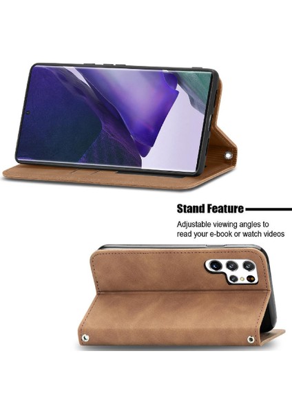 Samsung S22 Ultra Cüzdan Kılıf Kapak Kapak Basit Iş Için Kılıf (Yurt Dışından) fırsatları