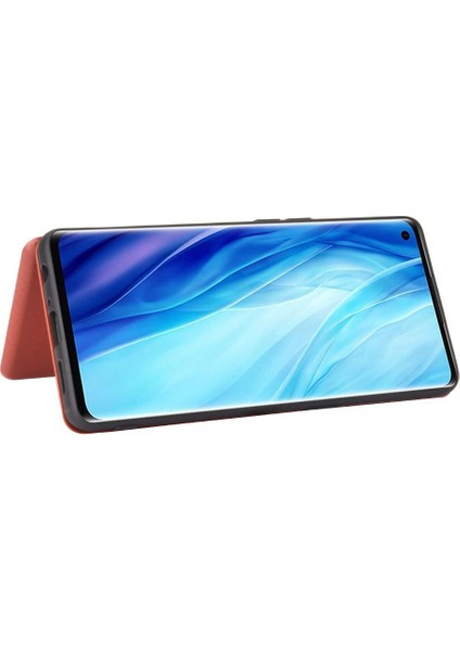 Oppo Reno4 Pro 4g Için Kılıf Tam Koruma Manyetik Karbon Fiber Deri (Yurt Dışından)