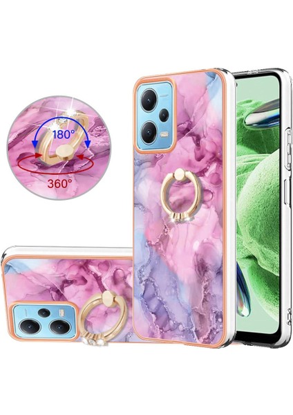 Xiaomi Redmi Not 12 5g 360 &deg; Dönebilir Halka Mermer Darbeye Tpu (Yurt Dışından)