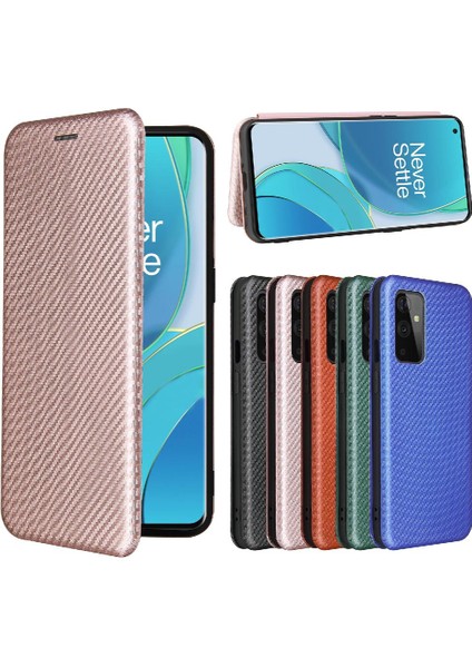 Oneplus 9 Için Kılıf Manyetik Karbon Fiber Kart Ekleme Tam Koruma (Yurt Dışından)