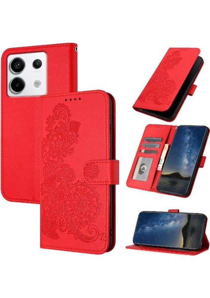 Xiaomi Redmi Için Not 13 Pro 4g Kickstand Koruyucu Pu Deri Flip Case (Yurt Dışından)