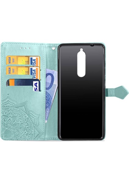 Nokia 5.1 Için Kılıf Zarif Desen Darbeye Kapak Kapak Basit Deri (Yurt Dışından)