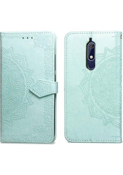 Nokia 5.1 Için Kılıf Zarif Desen Darbeye Kapak Kapak Basit Deri (Yurt Dışından)