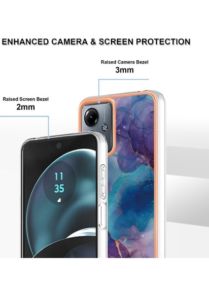 Motorola Moto G14 Tampon Tpu Darbeye Silikon Mermer ile Uyumlu (Yurt Dışından)