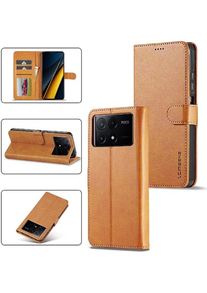 Xiaomi Redmi Poco X6 Pro 5g Buzağı Doku Yatay Çevir Deri Kılıf (Yurt Dışından)