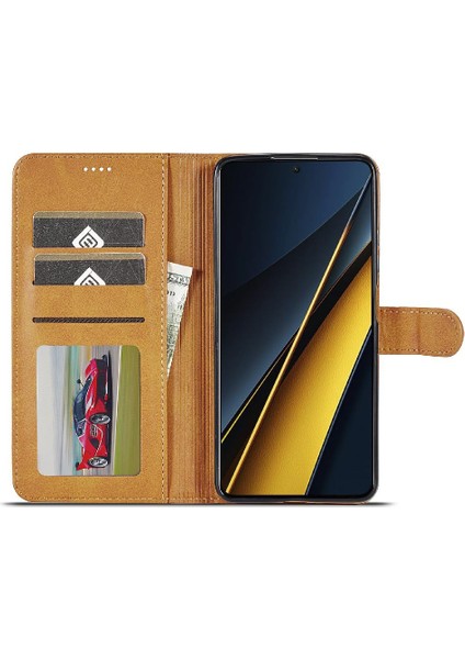 Xiaomi Redmi Poco X6 Pro 5g Buzağı Doku Yatay Çevir Deri Kılıf (Yurt Dışından)