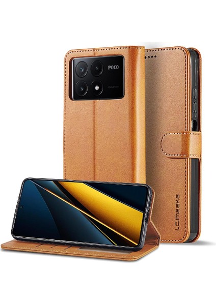 Xiaomi Redmi Poco X6 Pro 5g Buzağı Doku Yatay Çevir Deri Kılıf (Yurt Dışından)