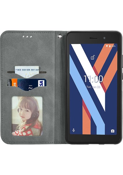 Wiko Y52 Kordon Basit Iş Fermuar Deri Kılıf Cüzdan Için Kılıf (Yurt Dışından) indirimleri