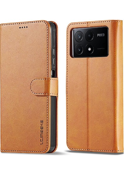 Xiaomi Redmi Poco X6 Pro 5g Buzağı Doku Yatay Çevir Deri Kılıf (Yurt Dışından)