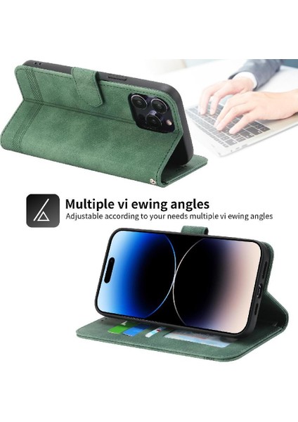 Apple iPhone 14 Için Flip Case Pro Max Manyetik Kapatma Kart Yuvaları Bileklik (Yurt Dışından)