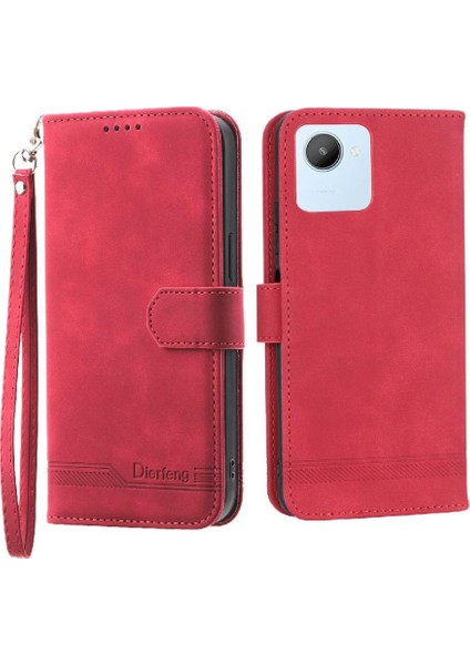 Realme C30 Nakit Cep Manyetik Kapatma Premium Bileklik Için Flip Case (Yurt Dışından)