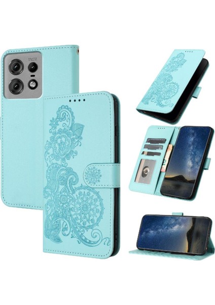 Motorola Kenar 50 Pro Kickstand Koruyucu Pu Deri Flip Case (Yurt Dışından)