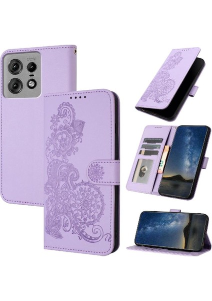 Motorola Kenar 50 Pro Kickstand Koruyucu Pu Deri Flip Case (Yurt Dışından)