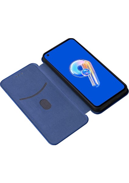 Asus Zenfone 9 Için Kılıf Deri Folio Flip Case Manyetik Karbon Fiber (Yurt Dışından) fırsatları