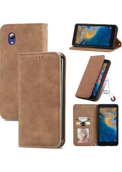 Zte Blade Zte Lite Cüzdan Fermuar Deri Kılıf Basit Iş Için Kılıf (Yurt Dışından)