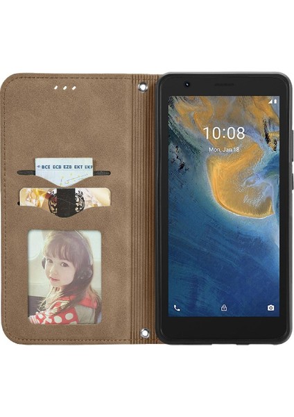 Zte Blade Zte Lite Cüzdan Fermuar Deri Kılıf Basit Iş Için Kılıf (Yurt Dışından) modelleri