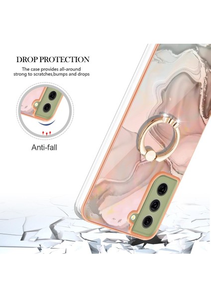 Samsung Galaxy S21 Fe 5g Için Kılıf 360 &deg; Dönebilir Halka Tampon Mermer Tpu (Yurt Dışından)