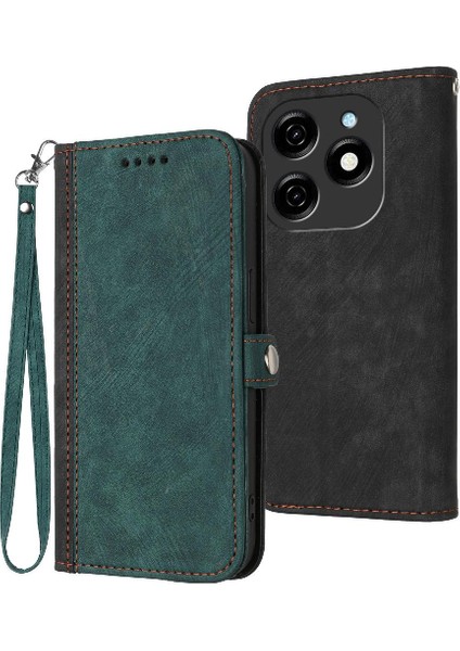 Tecno Spark 20 Kickstand Koruyucu Cüzdan Flip Folio Kitap Için Kılıf (Yurt Dışından)
