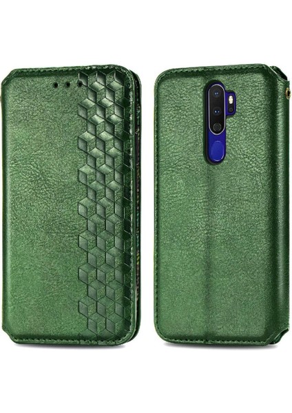 Oppo A5 2020 Zarif Iş Deri Kılıf Kapak Kapak Moda (Yurt Dışından)