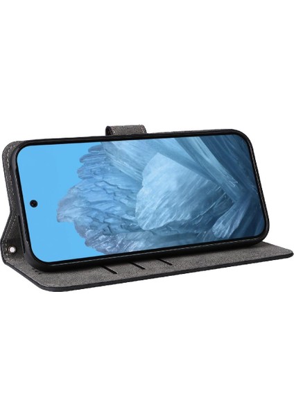 Google Piksel 9 Pro Flip Folio Cüzdan Rfıd Engelleme Kart Yuvaları Pu Için Kılıf (Yurt Dışından)