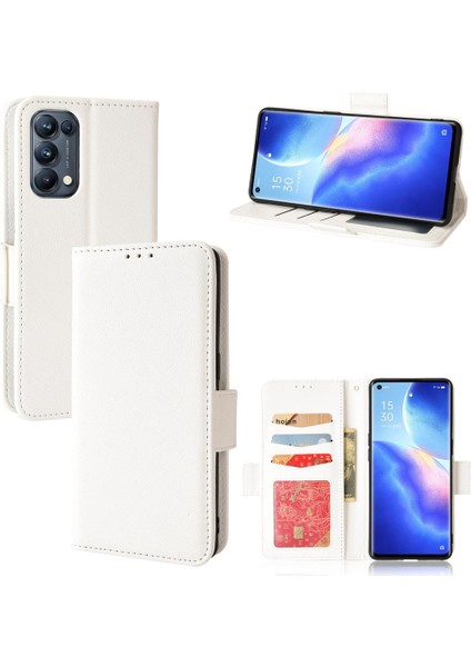 Oppo Oppo 5 Pro Için Kılıf Manyetik Yan Toka Pu Deri Cüzdan Kart Yuvaları (Yurt Dışından)