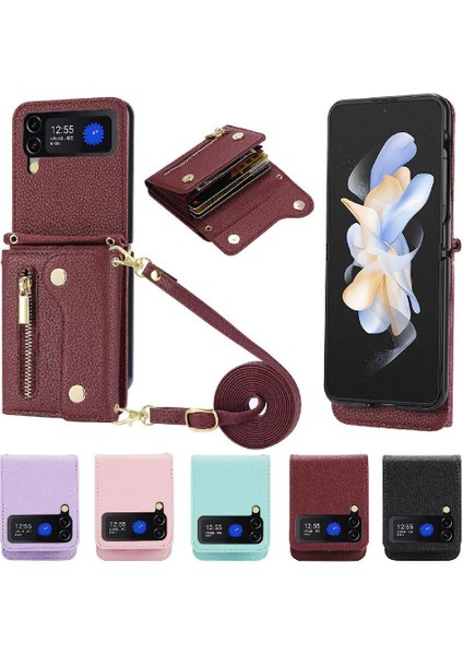 Samsung Galaxy Z Flip 4 Uzun Kayış Hafif Kart Yuvaları Mini (Yurt Dışından)