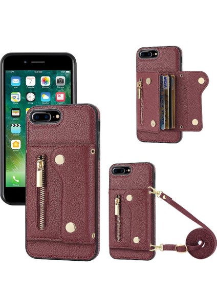Apple iPhone 7 Için Kılıf Artı/8 Artı Kart Yuvaları Uzun Kayış Hafif Mini (Yurt Dışından)