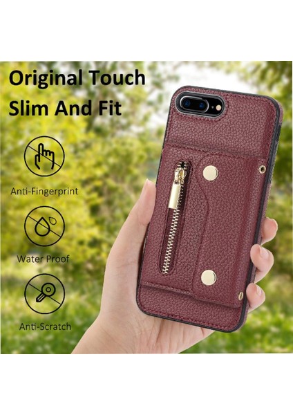Apple iPhone 7 Için Kılıf Artı/8 Artı Kart Yuvaları Uzun Kayış Hafif Mini (Yurt Dışından)