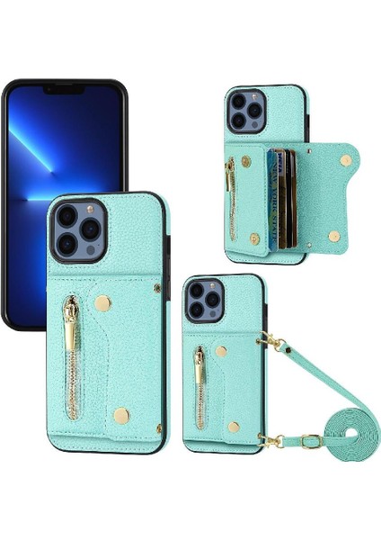 Apple iPhone 13 Mini Sırt Çantası Hafif Büyük Kapasiteli Kart Yuvaları Için Kılıf (Yurt Dışından)