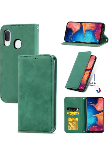 Samsung A10E Cüzdan Kapak Kapak Basit Iş Darbeye Vaka (Yurt Dışından)