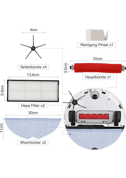 Roborock S7 T7S Elektrikli Süpürge Aksesuarları Için Uyumlu Yedek Ana Fırça Yan Fırçalar Hepa Filtreler (Yurt Dışından)