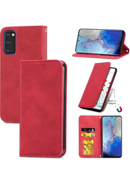 Samsung S20 Darbeye Basit Iş Deri Kılıf Kapak Çevirin (Yurt Dışından)