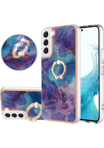 Samsung Galaxy S22 5g Tampon 360 &deg; Dönebilir Halka Mermer Tpu Için Kılıf (Yurt Dışından)