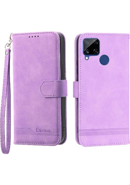 Realme C25/C15 Manyetik Kapatma Premium Nakit Cep Kartı Için Flip Case (Yurt Dışından)