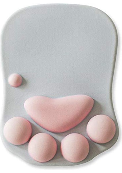 Yumuşak Silikon Bilek Desteği Destek Yastığı ile Sevimli 3D Mouse Pad - Kaymaz Premium Ergonomik Konfor Mouse Mat (Gri) (Yurt Dışından)