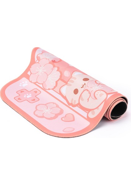 Ekstra Kawaii Oyun Mouse Pad Sevimli Pembe Sakura Kediler Sümen Su Geçirmez Kaymaz Dizüstü Bilgisayar Masası Aksesuarları (Yurt Dışından)