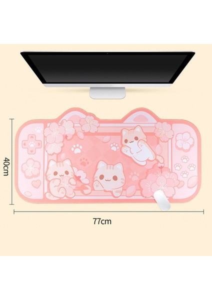 Ekstra Kawaii Oyun Mouse Pad Sevimli Pembe Sakura Kediler Sümen Su Geçirmez Kaymaz Dizüstü Bilgisayar Masası Aksesuarları (Yurt Dışından)