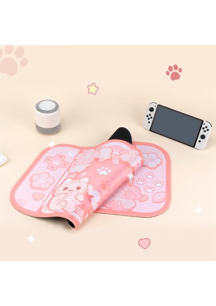 Ekstra Kawaii Oyun Mouse Pad Sevimli Pembe Sakura Kediler Sümen Su Geçirmez Kaymaz Dizüstü Bilgisayar Masası Aksesuarları (Yurt Dışından)